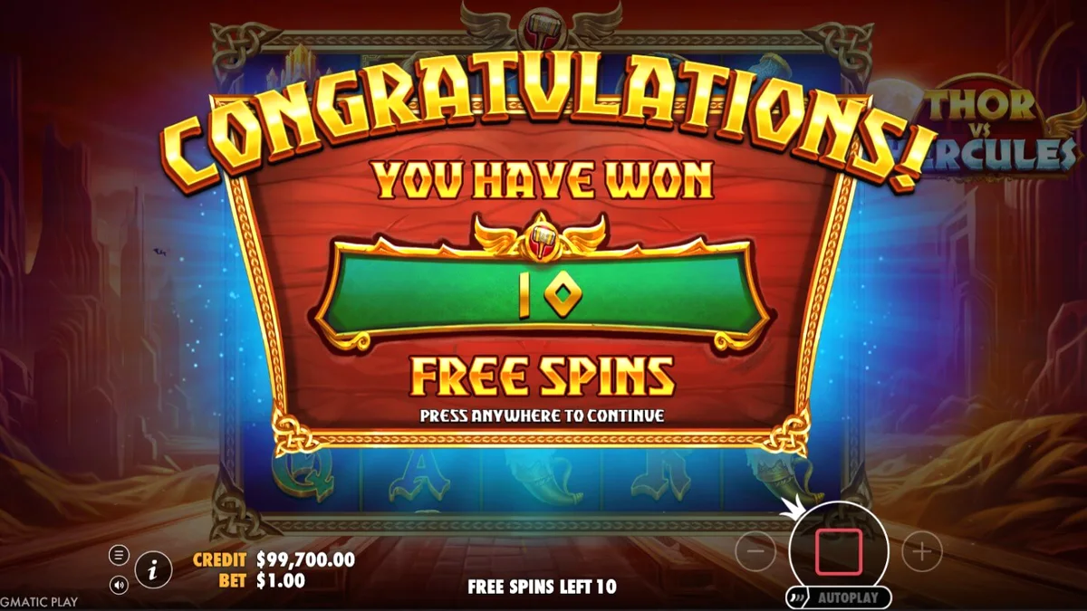 Thor dan Hercules berhadapan dalam latar belakang mitologi yang epik di slot Pragmatic Play